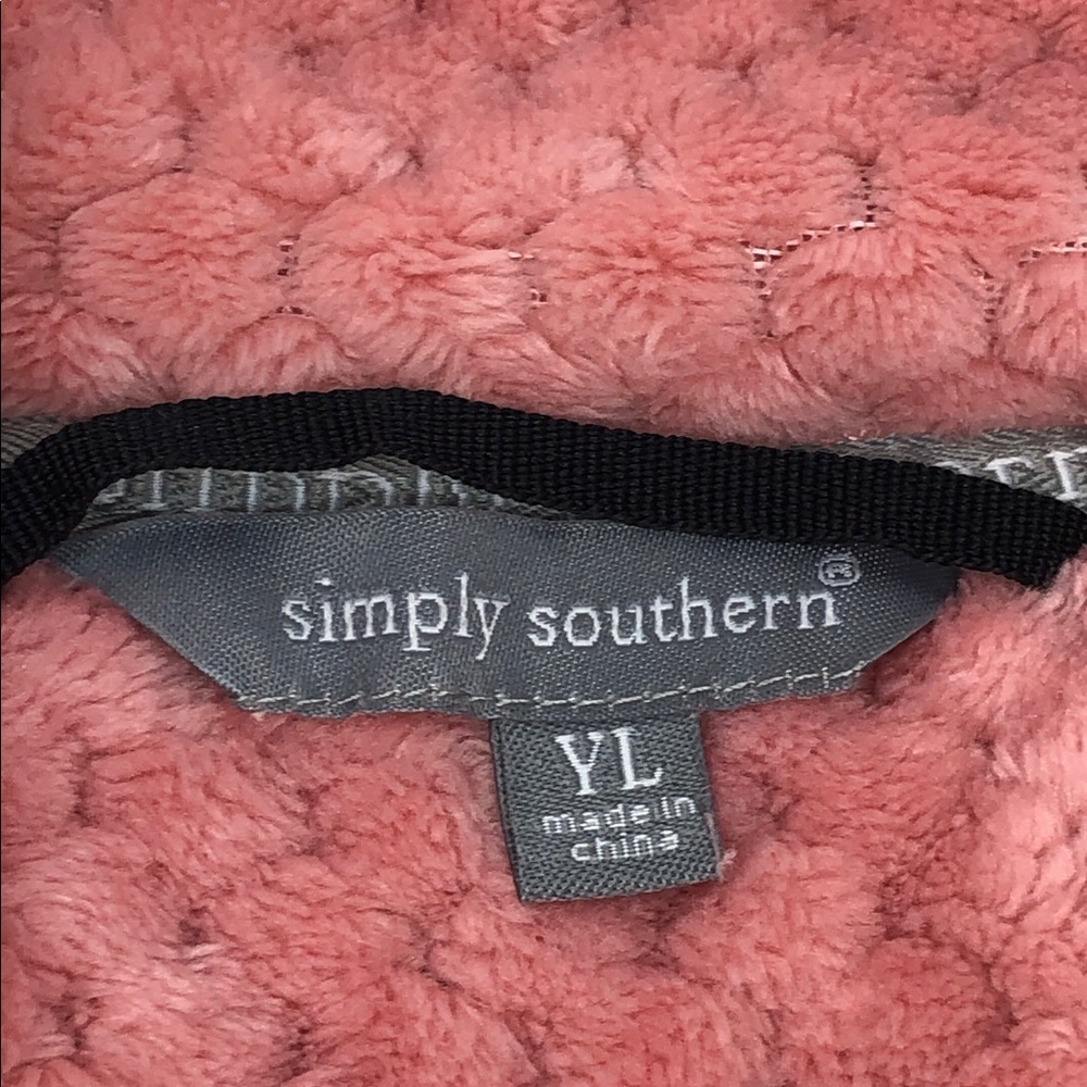 Simply Southern Pullover Pink And Gray Fleece Jacket Youth Size L - Picture 3 of 12